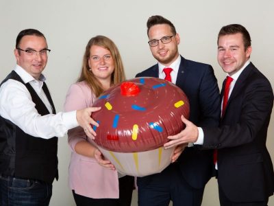 SHERPA-X Vertriebsteam (von links: Oliver Zigahl, Nina Hankele, Daniel Staudacker und Philip Hartmann