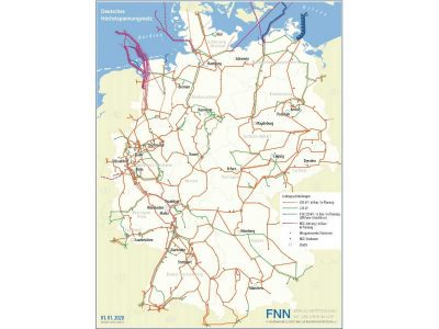 Höchstspannungsnetz-Karte des VDE/FNN