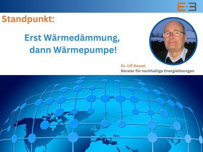Die Verbesserung der Wärmedämmung von Gebäuden wirkt nachhaltig, sagt Dr. Ulf Bossel.
