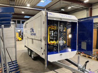 Die brandneue mobile GDRM-Anlage von CeH4 mit der Druckstufe PN 40. Sie ist außerdem H2-Ready.