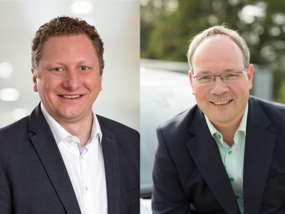 Pluspunkt IVU Informationssysteme: Das Lösungsangebot überzeugte mit höchster Wirtschaftlichkeit und der Erfüllung der spezifischen Anforderungen aller drei Marktrollen. Im Bild:  Caspar Schmeling (links), stellvertretender Vertriebsleiter bei der IVU sowie Thomas Hartlehnert, Geschäftsführer der Stadtwerke Bad Windsheim.