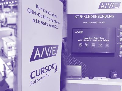 Unter dem Motto Effizienz 💜 KI zeigt die Die A/V/E GmbH am Stand ihres Partners CURSOR Software AG in Halle 3, Stand C100 ihre Produkte.