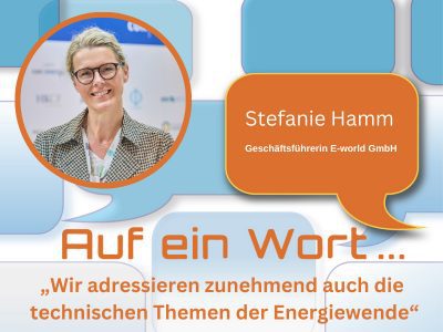 Stefanie Hamm, Geschäftsführerin E-world GmbH, spricht über die E-world 2025.