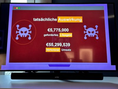 Cyberdefense hautnah: Im interaktiven und multimedialen Cyber Experience Center erleben Entscheider auf Unternehmensseite hautnah den Ernstfall einer Cyberattacke.