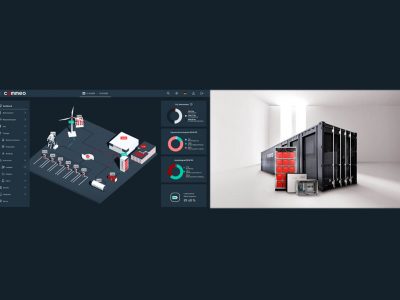 Commeo Systems entwickelt und produziert innovative Energiespeicherlösungen für industrielle Anwendungen. Links zu sehen das hochvernetzte Energy Control System.