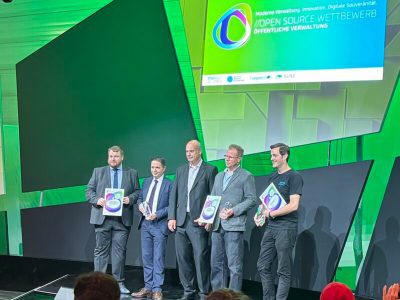 Freuen sich über die Auszeichnung im Open Source Wettbewerb: Die Vertreter von Civitas Connect.