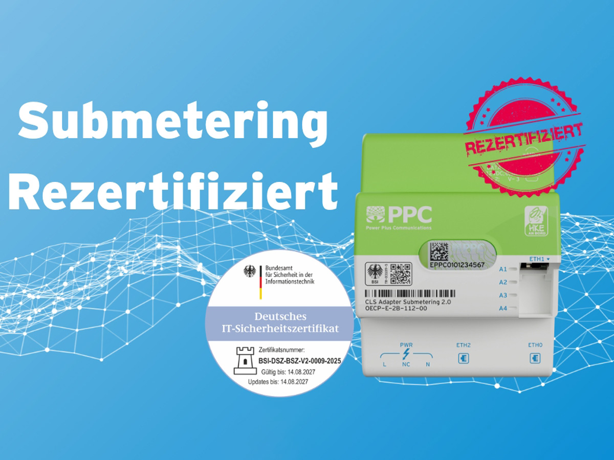 Geschafft: Der CLS Adapter Submetering von PPC ist rezertifiziert.