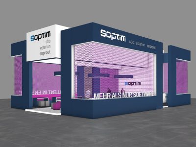 Der neue Soptim Messestand bietet Raum für persönliche Gespräche: Stand 1E130 in Halle 1