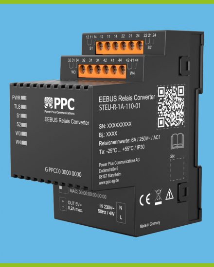 Der EEBUS Relais Converter übersetzt digitale EEBUS-Steuerungssignale aus dem SMGWplus in analoge Relaisschaltungen.