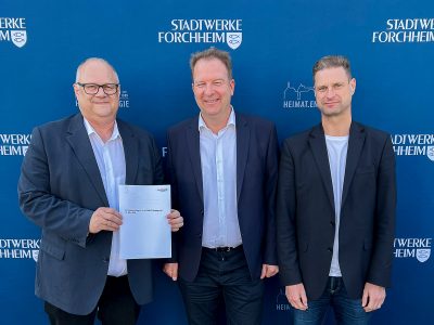 Von links: Dietmar Benkert (Geschäftsführer Frankenmetering), Dr. Fritz Wengeler (Geschäftsführer smartOPTIMO), Mathias Reznik (Geschäftsführer Frankenmetering).