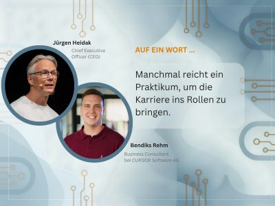 Haben beide mit einem Praktikum bei CURSOR gestartet: Jürgen Heidak und Bendiks Rehm.