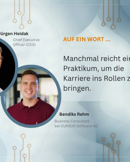 Haben beide mit einem Praktikum bei CURSOR gestartet: Jürgen Heidak und Bendiks Rehm.