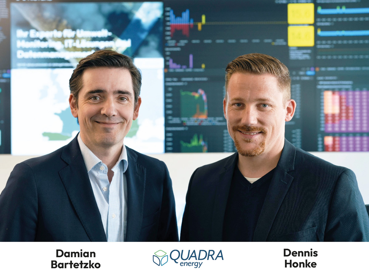 Damien Bartetzko, Head of Trading & Portfoliomanagement, und Dennis Honke, Head of IT, im Trading Floor der QUADRA energy.