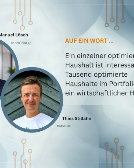 Wie werden aus Smart Metern neue Geschäftsmodelle? Manuel Lösch (Innocharge, links) und Thies Stillahn (exnaton) geben Antworten.