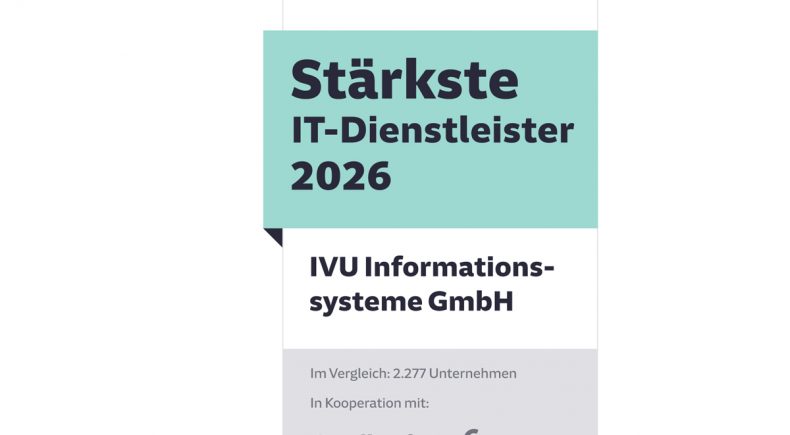 Die IVU GmbH mit Hauptsitz in Hamburg sieht in der Auszeichnung des SZ-Instituts  eine hohe Motivation, den eingeschlagenen Weg konsequent fortzusetzen.