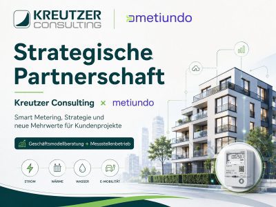 Messstellenbetrieb und Geschäftsstellenbetrieb: metiundo und Kreutzer Consulting gehen eine strategische Kooperation ein.