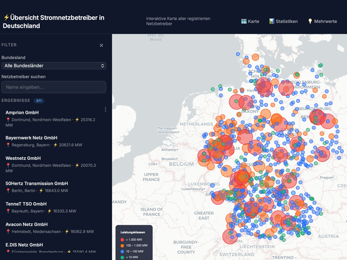 Was Netzbetreiber leisten zeigt die neue Kartenübersicht „Stromnetzbetreiber in Deutschland“ der Initiative evu+ im edna Bundesverband.