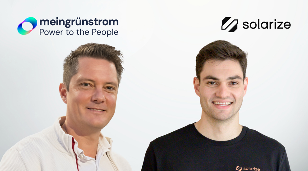 Herbert Hellmann, Gründer und Geschäftsführer der meingrünstrom GmbH, und Lukas Böhm, Geschäftsführer und Head of Customer Success bei Solarize (Quelle: Solarize)